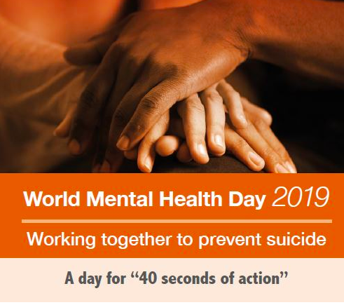 Learn how you can take “40 seconds of action” in support of World Mental Health Day this year. bit.ly/2kCABkn #WorldMentalHealthDay #WorldMentalHealthDay2019