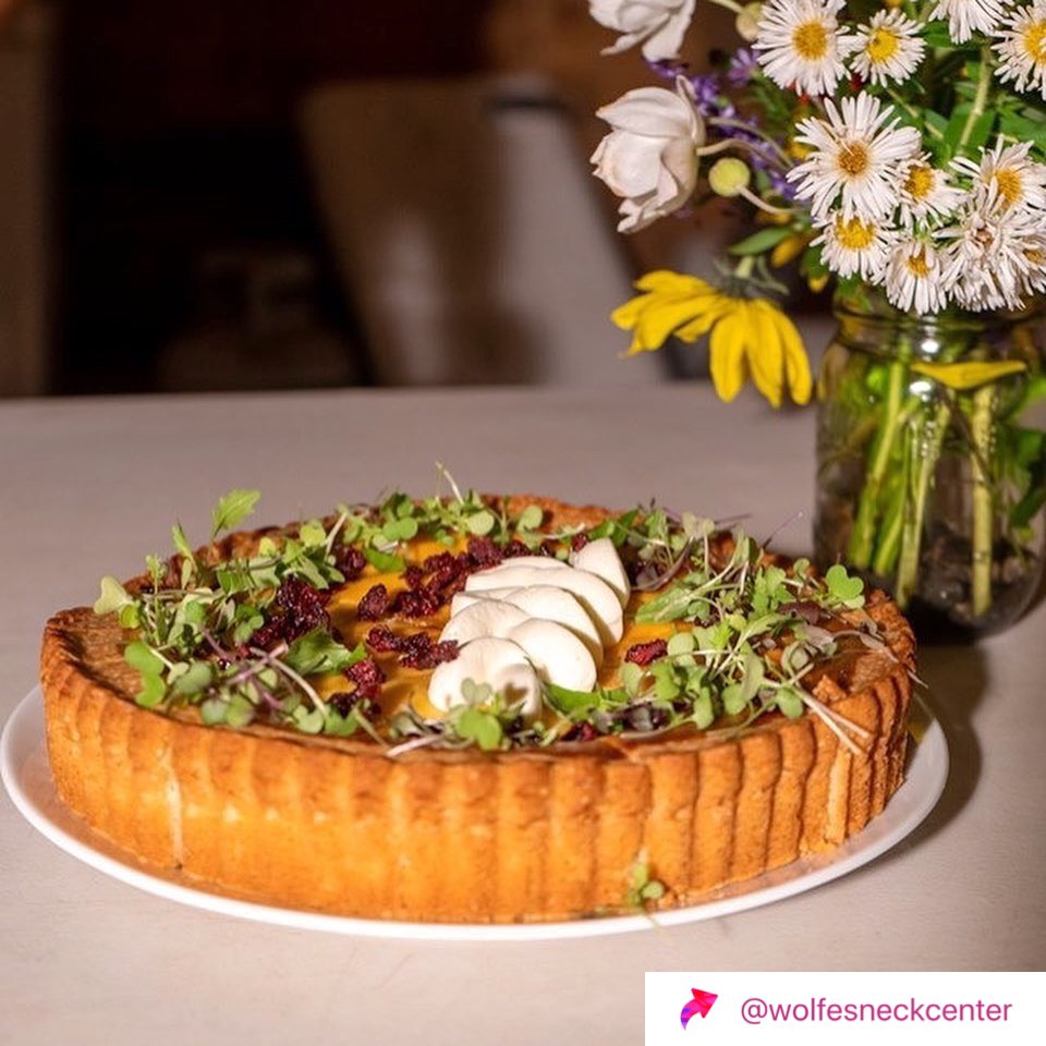 So Excited we got to cook at the Farm last weekend @wolfesneckcenter ,and here is a pic of <a href="/ilmalopez/">Ilma Lopez</a> cheese tart with farm berry syrup &amp; micros
Thank you to all who came!