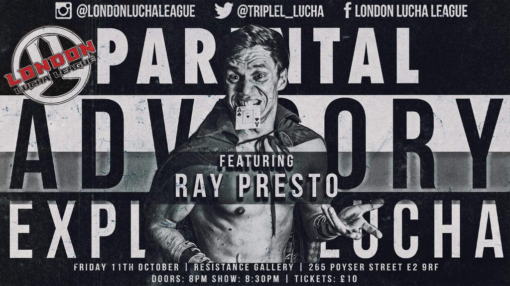 RayPresto_pw's tweet photo. Tomorrow night I'll be bringing my unique blend of magical nonsense and hard hitting action to @TripleL_Lucha for #ExplicitLucha!! Tickets available on the door, 8:30 start time!! #luchalibre #magic #itsakindofmagic #thisisluchatown https://t.co/XZgz2WlZ4m