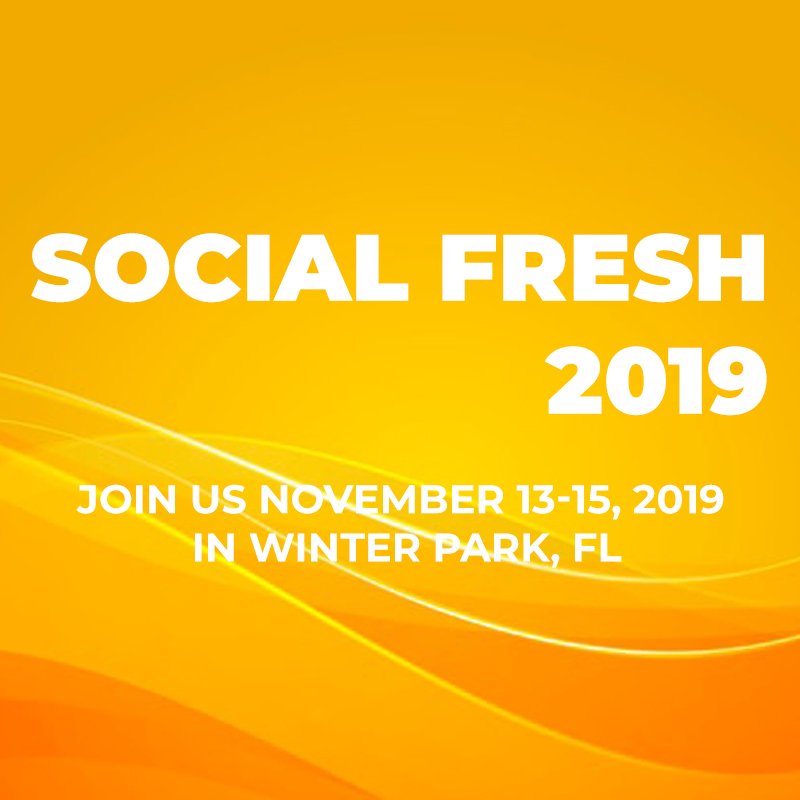 themarketermag's tweet photo. Social Fresh is where social marketing leaders go to learn. We host the highest quality presentations in the industry. Register now! https://t.co/MW8x2AGGMY https://t.co/ejTLJX1lYM
