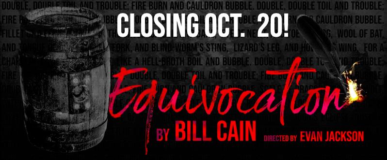 Equivocation Closes October 20 - Get Your Tickets Today!  Plus New Sherlock Holmes in Dec... conta.cc/33jf8NZ