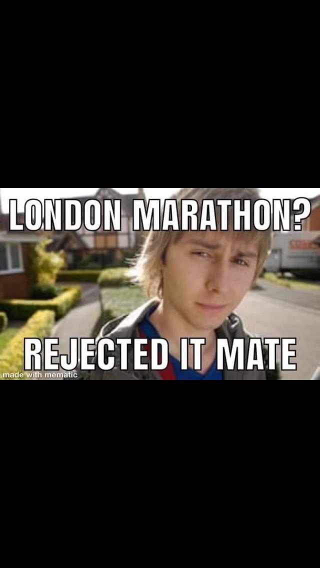 FatVsFitter's tweet photo. At least this is making me giggle #didntgetin @LondonMarathon https://t.co/rI8VTMaUY1
