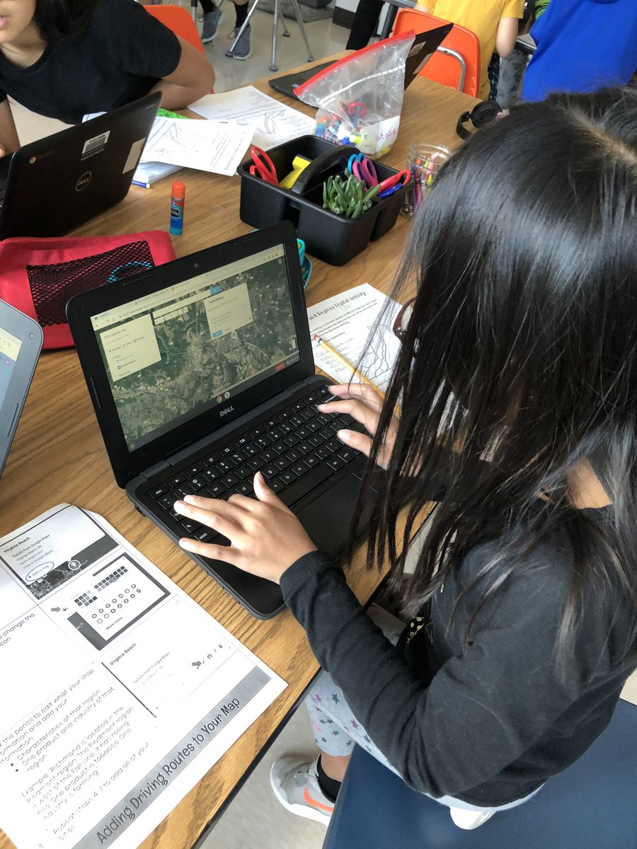 TechWithMatt's tweet photo. #4thGrade Ss used #GoogleMyMaps to plan a trip around the regions of VA at #CrestviewES! They will work on place value and budgeting throughout the project too! @jgdrake8 #LifeReady #ESinnovate Thanks for sharing this cool tool @EdTech_Beard & @techybecky50 https://t.co/O2mjtAACYf