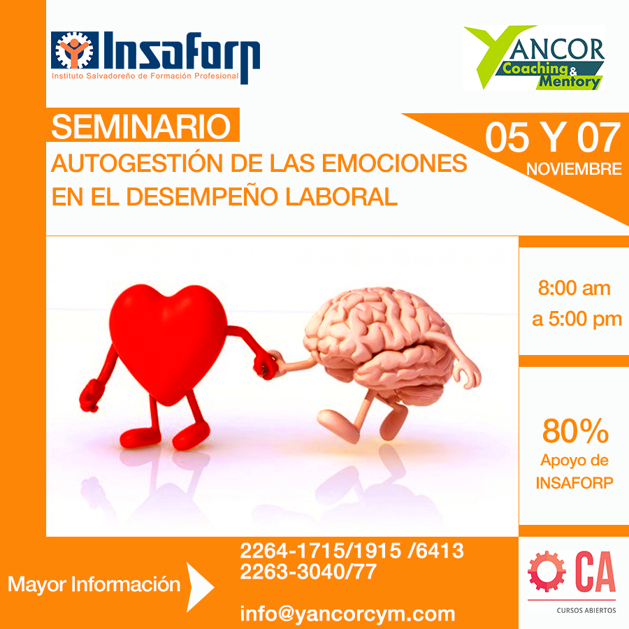 yancorcym's tweet photo. Actualmente las empresas ya no buscan personas con un alto #cocienteintelectual si no personas emocionalmente inteligentes. En #Yancor te invitamos a participar en  nuestro #seminario: "AUTOGESTIÓN DE LAS EMOCIONES EN EL DESEMPEÑO LABORAL" 👇
#inteligenciaemocional https://t.co/edtEwBUz0R