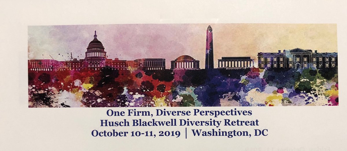 Excited to be in DC for the ⁦@HuschBlackwell⁩ Diversity Retreat #onefirm #diverseperspectives