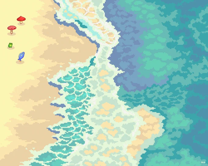 I wanted to express light☀️
A set of shades that are different from the usual colors?
いつもと雰囲気の違う色の作品セット?

#ドットの日 #pixelart #ドット絵 
