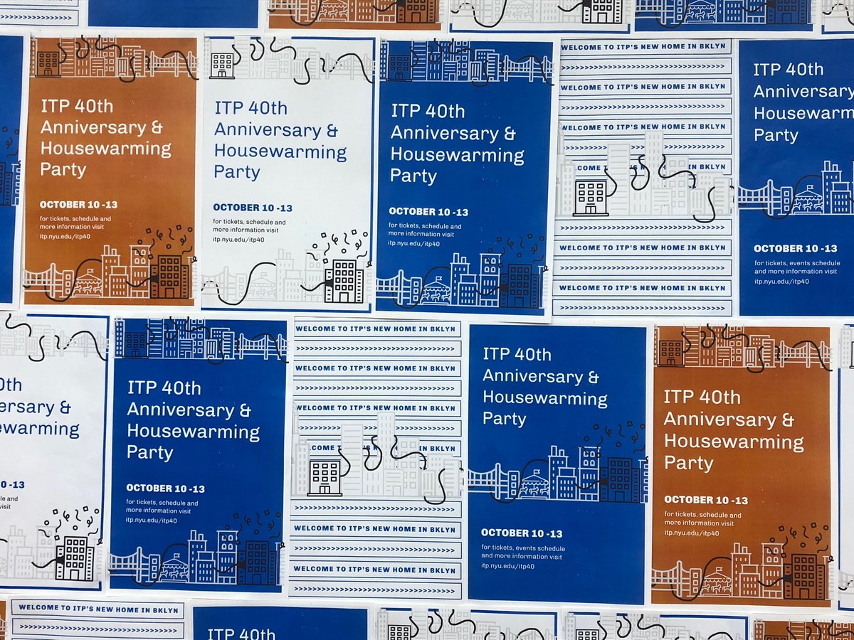 A collage of posters in various colors.