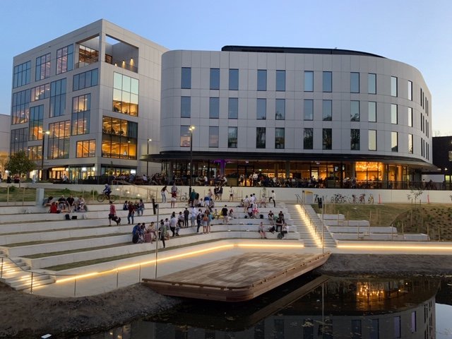 CIVITAS's tweet photo. As can be experienced at Kambri's brand new creek-side amphitheatre, a crucial part of sustainable urbanism is being able to physically and culturally engage with nature.  CIVITAS' master plan for Kambri at Australian National University - https://t.co/6RID4J7J79 https://t.co/EdQGeR9ftu