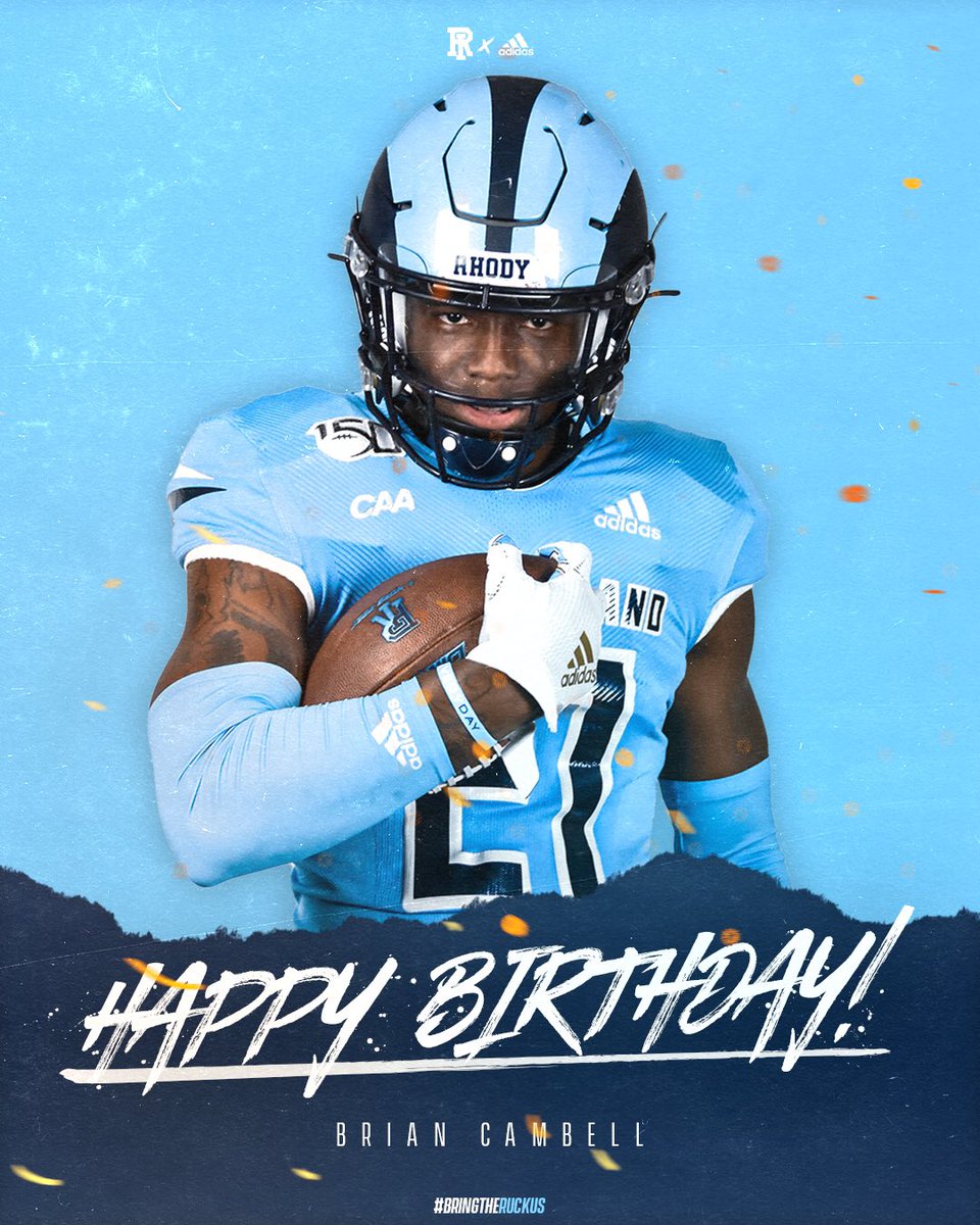 RhodyFootball's tweet photo. Wishing happy birthday to defensive back Brian Cambell and tight ends coach @CoachFlanaganRI! 💯 https://t.co/ECb8TYoMb3