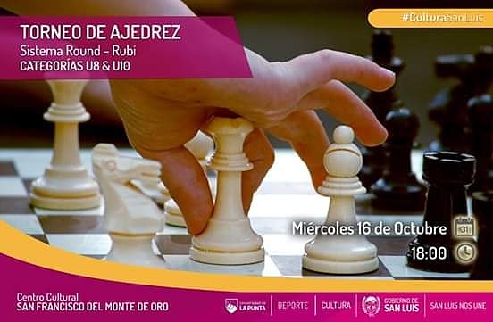 CabildoSanLuis's tweet photo. TORNEO DE AJEDREZ
Categorías U8 & U10
MIÉRCOLES 16 de Octubre a las 18:00 hs
en la Biblioteca del Centro Cultural
¡Los esperamos!
#CabildoenSanLuis
#RéplicaCasadetucumán
#CulturaSanLuis
#GobiernodeSanLuis
#Deporte
#ProgramaCultura
#SanLuisNosUne https://t.co/o09WvYTFlz