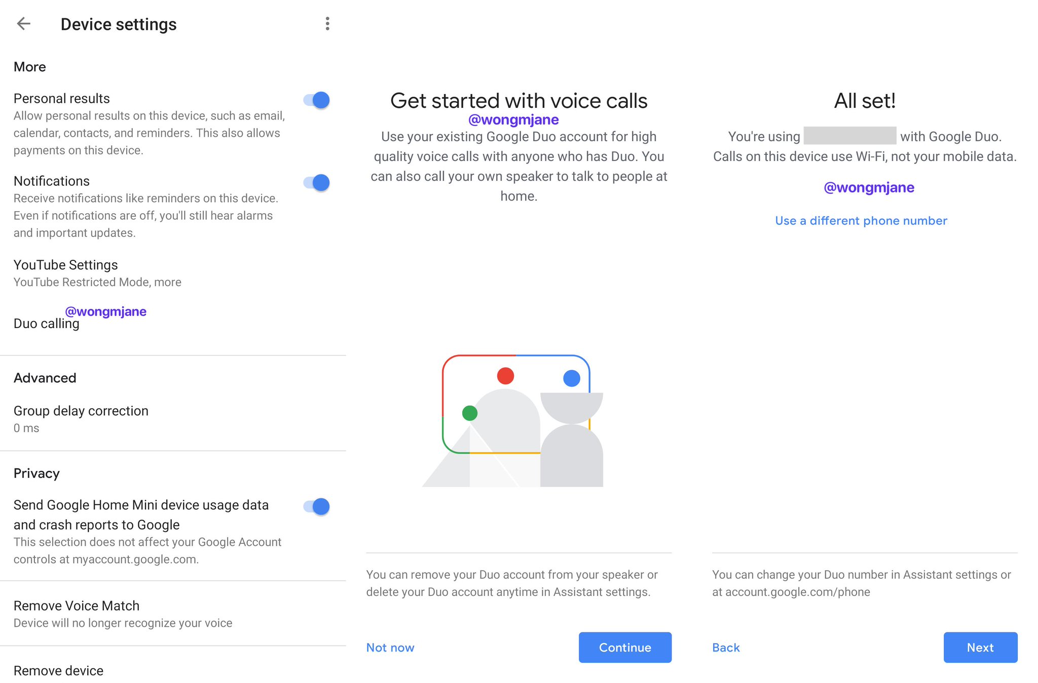 duo calls on google home
