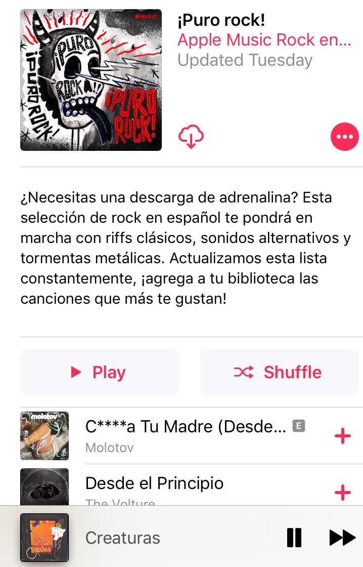PajarosVampiro's tweet photo. Wow, muchas gracias a @MolotovBanda por incluir nuestro sencillo en esta gran Playlist de @AppleMusic 🔥💐🔥 #Creaturas https://t.co/ySBNc1HUO0 https://t.co/2yVTMbH8Rg