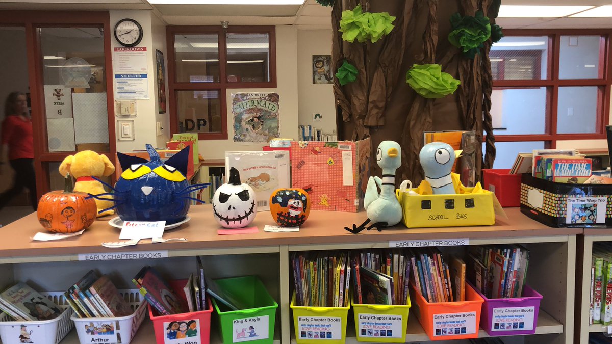 SKESLibrary's tweet image. Our pumpkin parade has begun!  Bring your storybook character pumpkins anytime in the month of October.