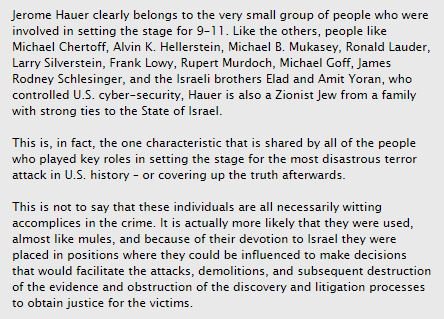 So who is Jerry Hauer? Chris Bollyn writes Hauer, like Netanyahu, is "a Zionist expert on terror" & "among the small group of key individuals who are suspected of playing crucial roles in setting the stage for Israeli false-flag terror attacks of 9-11"43/ https://www.bollyn.com/the-key-players-of-9-11-who-is-jerome-m-hauer/