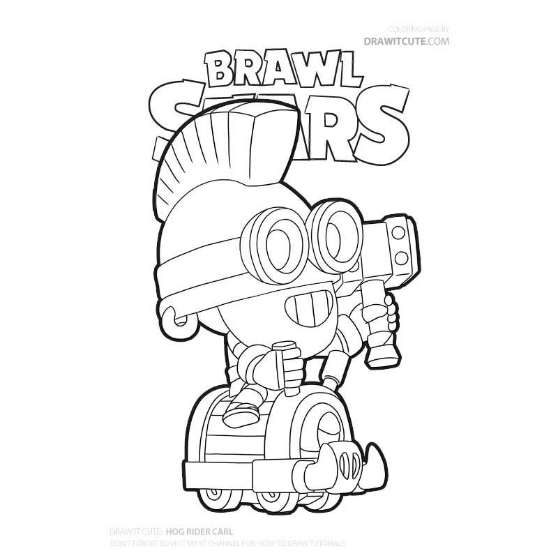 Brawl Stars Coloring Pages Carl Coloring And Drawing - coloriage brawl stars carl
