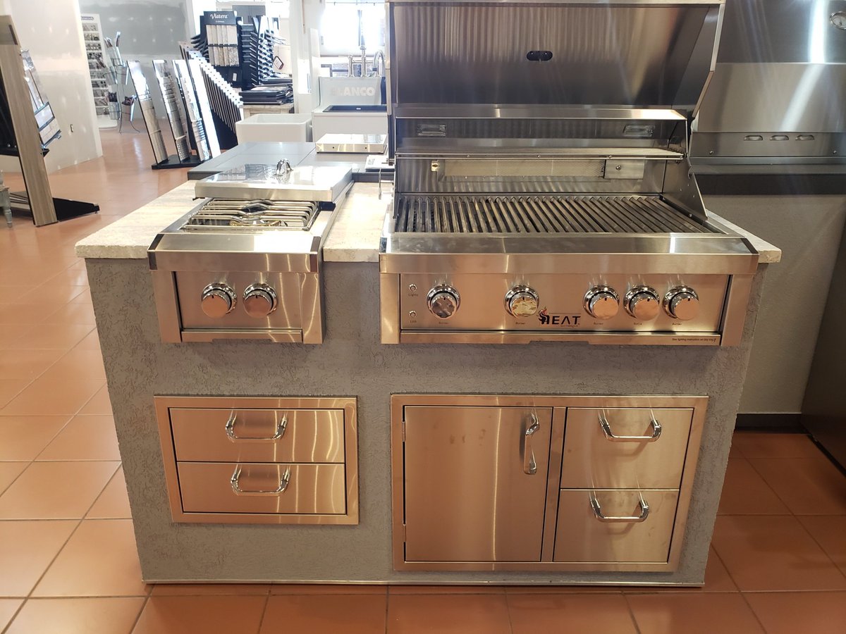 It's getting chilly here in the Northeast but <a href="/SunriseAppl/">Sunrise Appliance</a>  is ready to tackle grill season in the south with this new #Heat Grills display in Hickory, NC