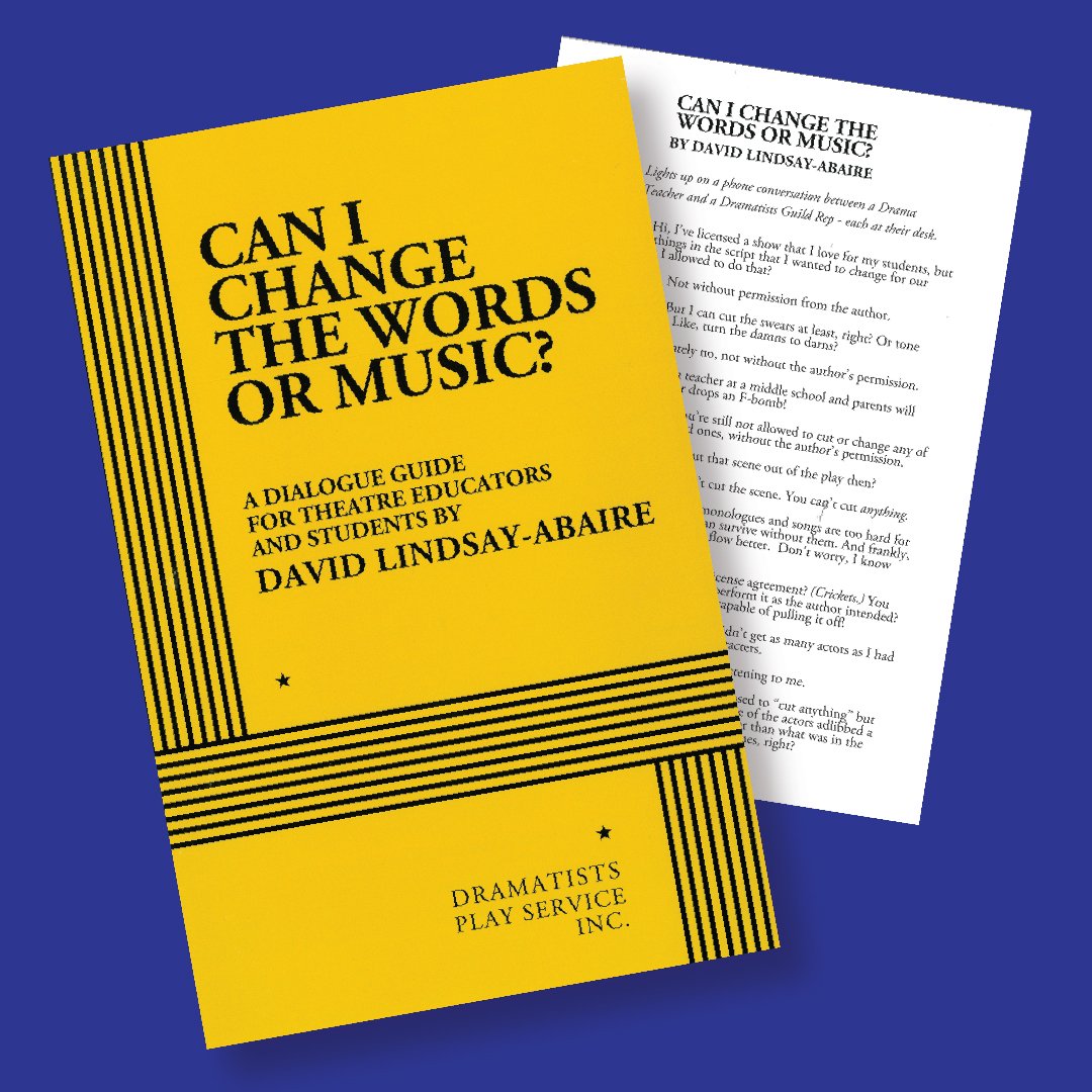 TCG's tweet image. We’re thrilled to partner with the @dramatistsguild and lend our support to this very important initiative: bit.ly/DPSCanIChangeT…
#DontChangeTheWords