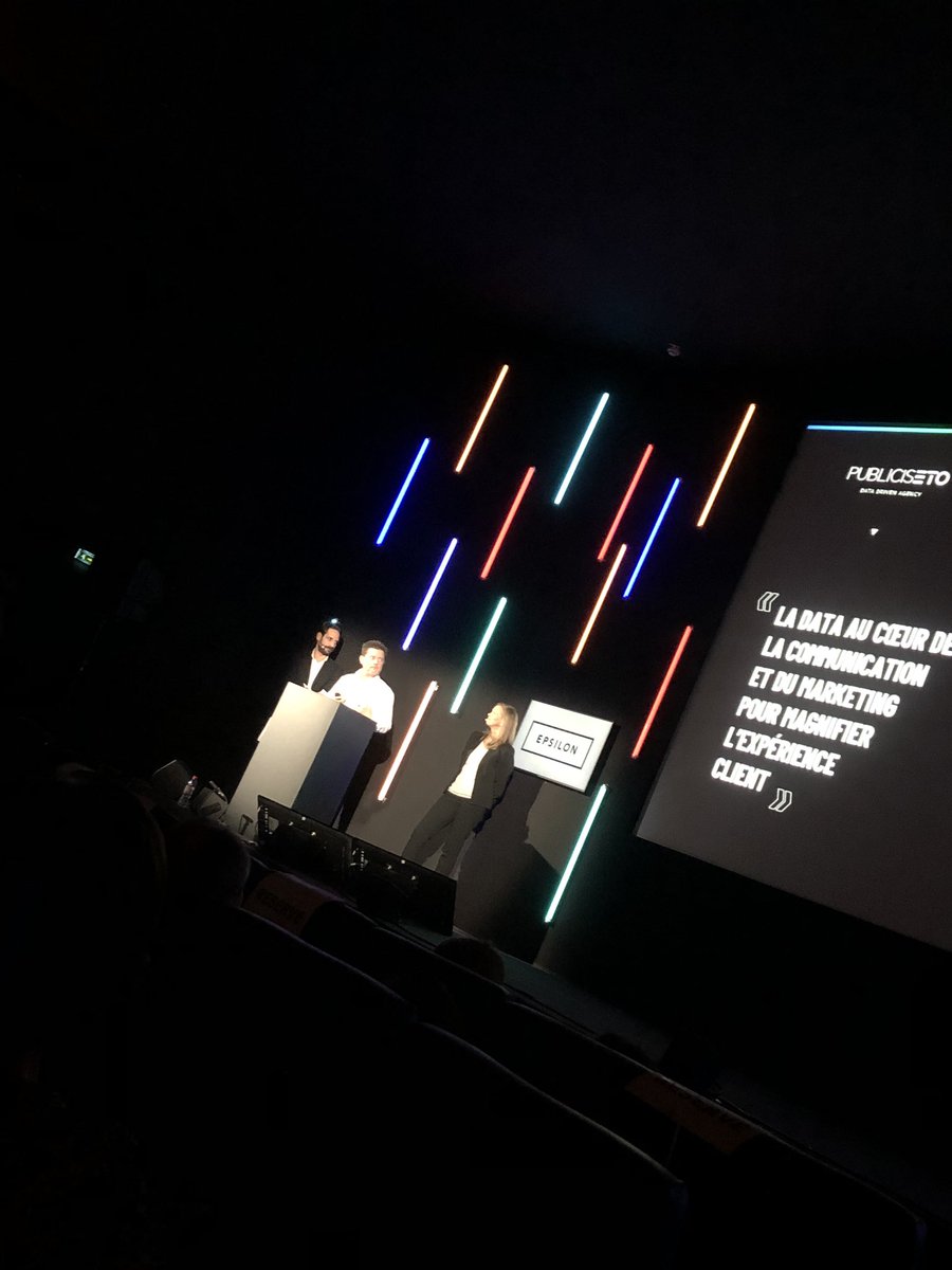 pascalnessim's tweet photo. Ce soir @Yclaeyssen @SylvainBellier @LaureDebos nous font rêver avec la présentation du lancement de #Epsilon en France 👌🏻#DataData @PublicisGroupe https://t.co/HF7rSZ4z3A