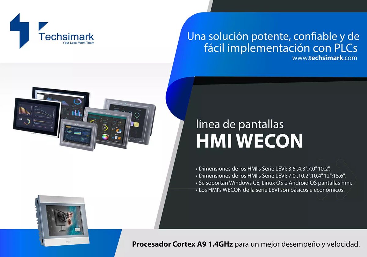 techsimark's tweet image. Conoce la linea de pantallas #HMI #Wecon que #Techsimark como Distribuidor Maestro en México pone a tu alcance.

Conoce todos los productos HMI aquí 👇
techsimark.com/hmi

¡Cotiza hoy mismo!
T. +52 (55) 4000.5604
info@techsimark.com
#automation #Automatizacion #PLC