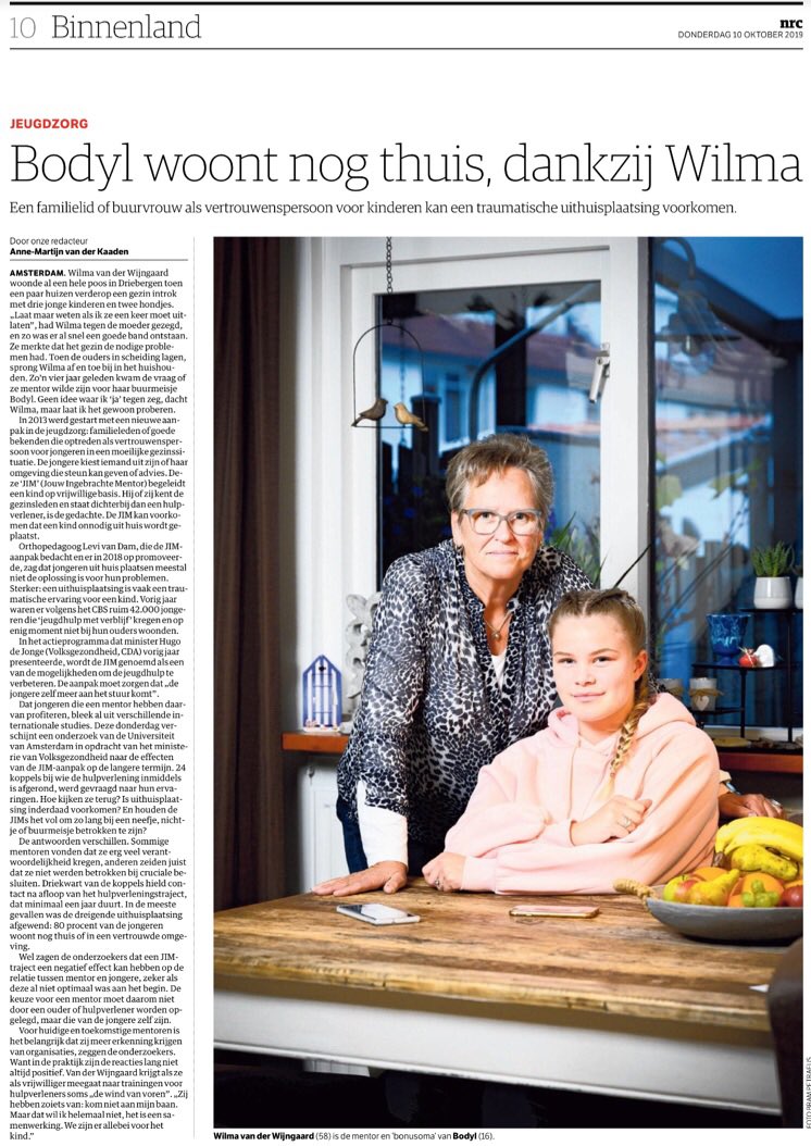 De #zorgvoordejeugd is beter af als jongeren die dat nodig hebben een eigen mentor krijgen. De #JIM zien we gelukkig steeds meer. Voor alle kinderen is het belangrijk dat ze gezien en gehoord worden.