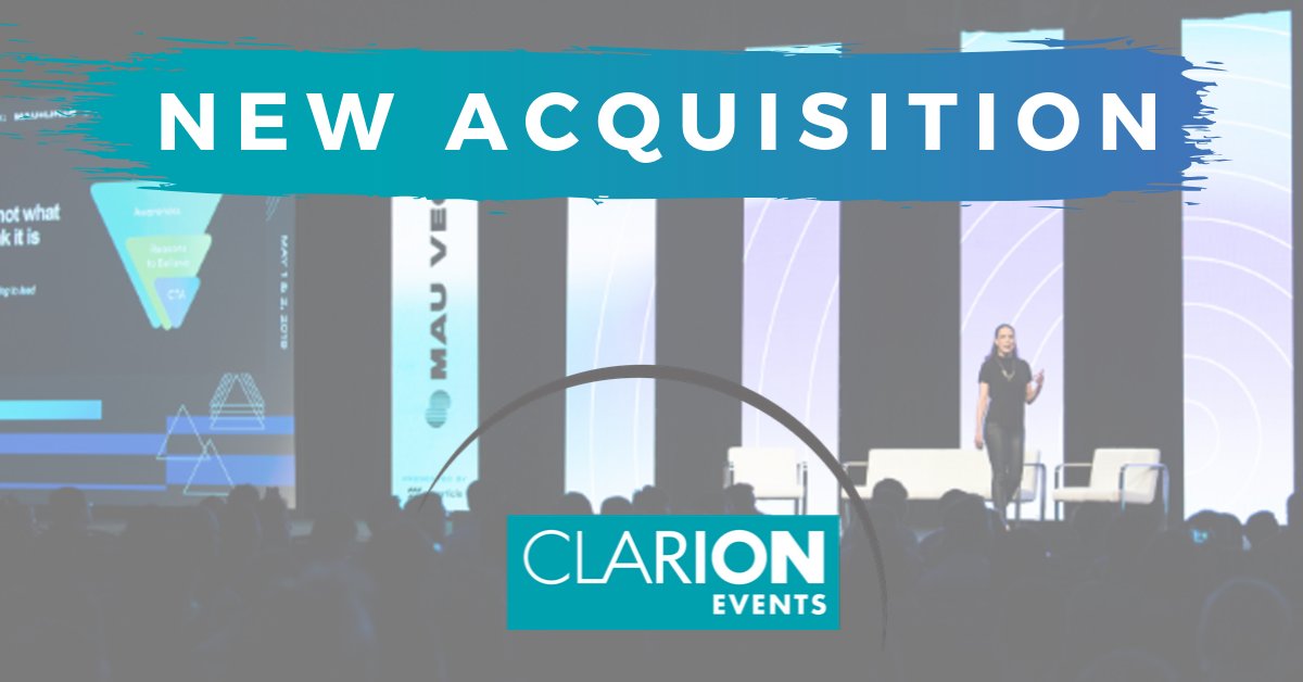 We are excited to announce our latest acquisition- MAU, the world’s leading mobile acquisition &amp; retention summit held annually in Las Vegas. <a href="/GrowCo/">Grow</a>
Clarion Events looks forward to expanding the breadth &amp; reach of the #MAUVegas Summit...Full press release-buff.ly/2MvCPMf