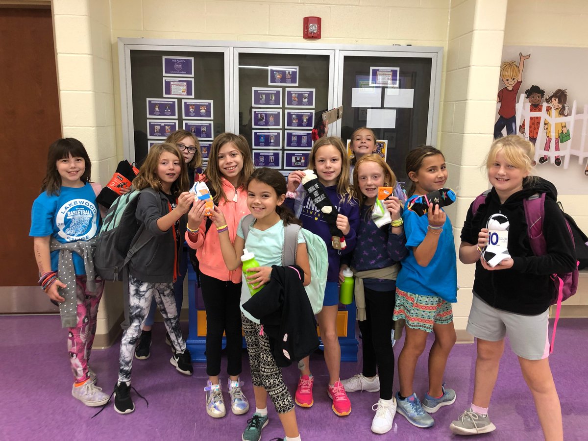 These 4th Grade girls want to remind you we are collecting socks all month long to give to those in need. Please help us stuff the dresser with socks for The Community West Foundation! <a href="/CWFCleveland/">Community West</a> <a href="/LkwdLincoln/">Lincoln Elementary</a>