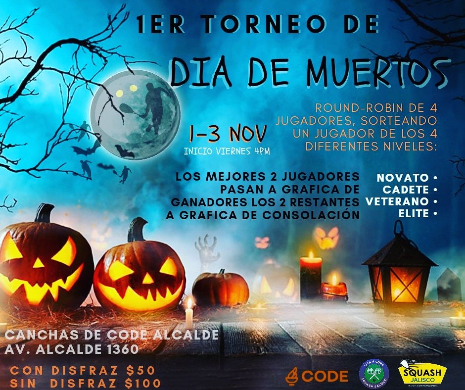 LigaCopaSquash's tweet photo. Prepara tu mejor drizfas y tus mejores tiros de Squash. Inscripciónes a partir de esta publicación. Contactanos via DM 
 "Torneo de Drizfas 2019" 🧛‍♂️🧙‍♀️🧟‍♂️🧜‍♀️🧝‍♂️ @codejalisco @Squash_Mexico @IsaacAlcala_ https://t.co/lemLrFdMt8