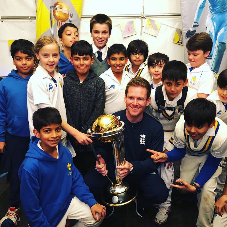 An evening with World Cup winning captain and former <a href="/finchleycricket/">Finchley CC</a> player Eoin Morgan along with the World Cup! #cwc19