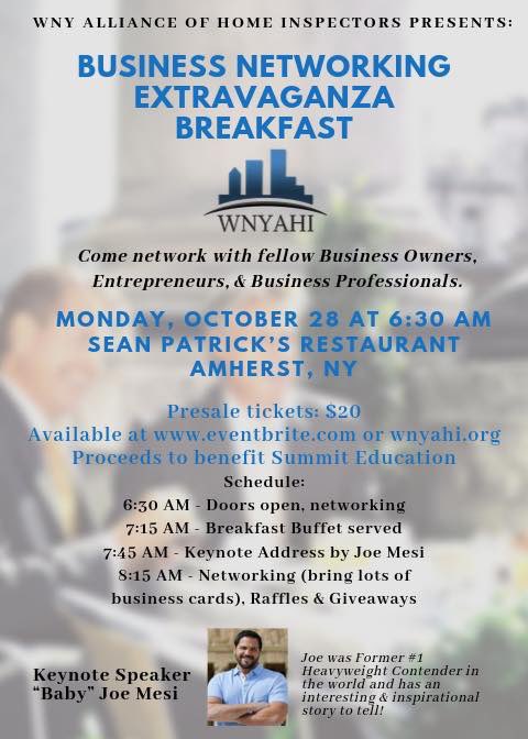 Come network with fellow Business Owners, Entrepreneurs, &amp; Business Professionals at the WNYAHI Business Networking Extravanganza Breakfast! Tickets available here: eventbrite.com/e/wny-alliance…
#networking #event #breakfast #business #professionals #homeinspectors #westernnewyork