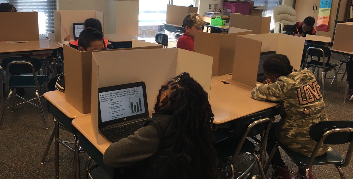 TeacherZinn's tweet photo. Taking math assessments using technology! Thank you for your help Ms. McMullen! https://t.co/F8VsWOvFh1