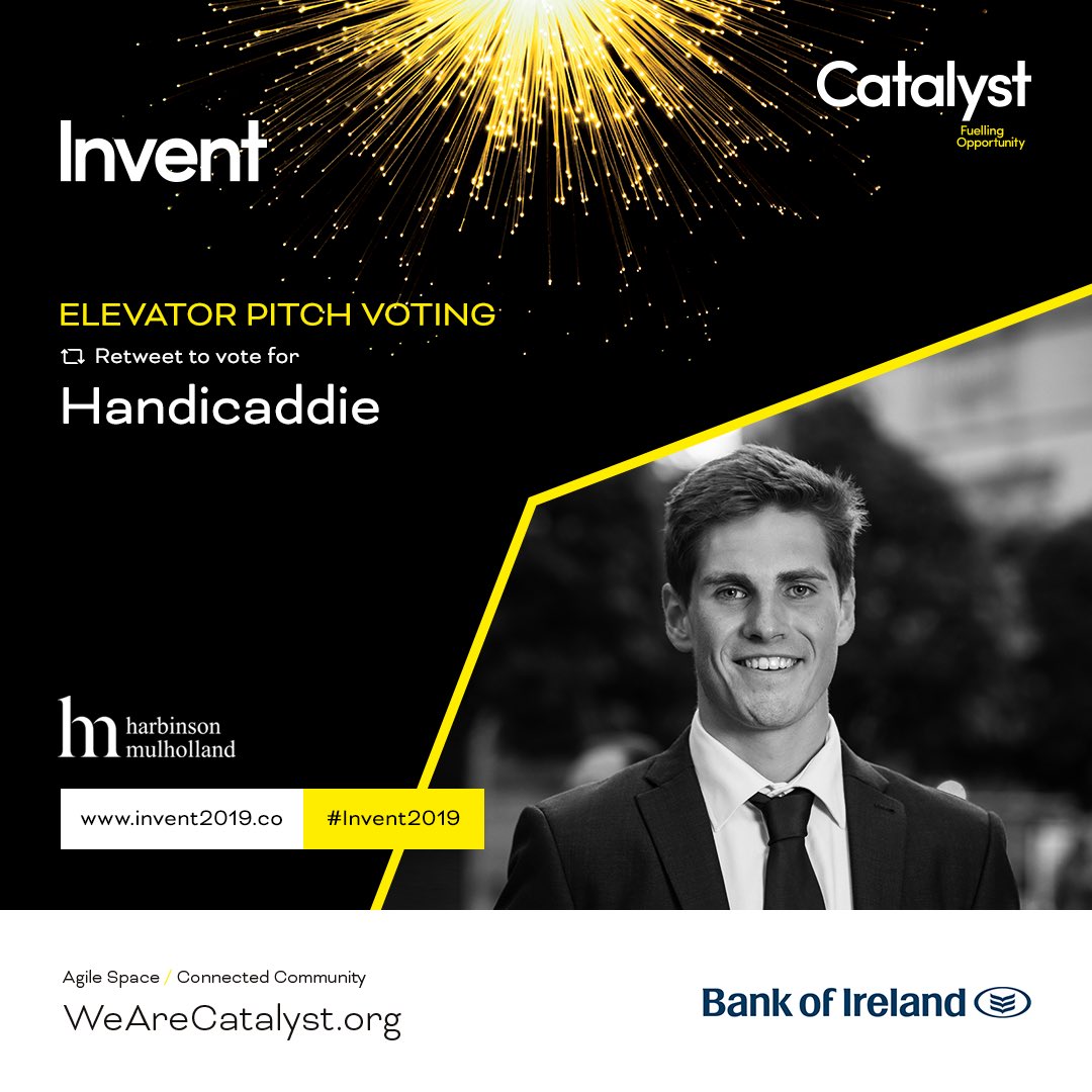 Elevator Pitch #Invent2019 sponsored by <a href="/HarbinsonMul/">Harbinson Mulholland</a> - Retweet this tweet to vote for <a href="/handicaddie/">Handicaddie</a>