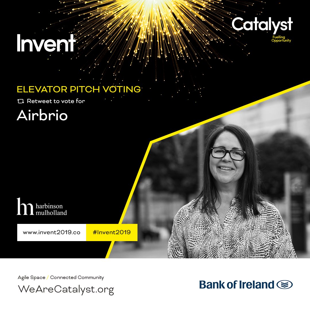 Elevator Pitch #Invent2019 sponsored by <a href="/HarbinsonMul/">Harbinson Mulholland</a> - Retweet this tweet to vote for <a href="/AIRBRIO/">AIRBRIO</a>