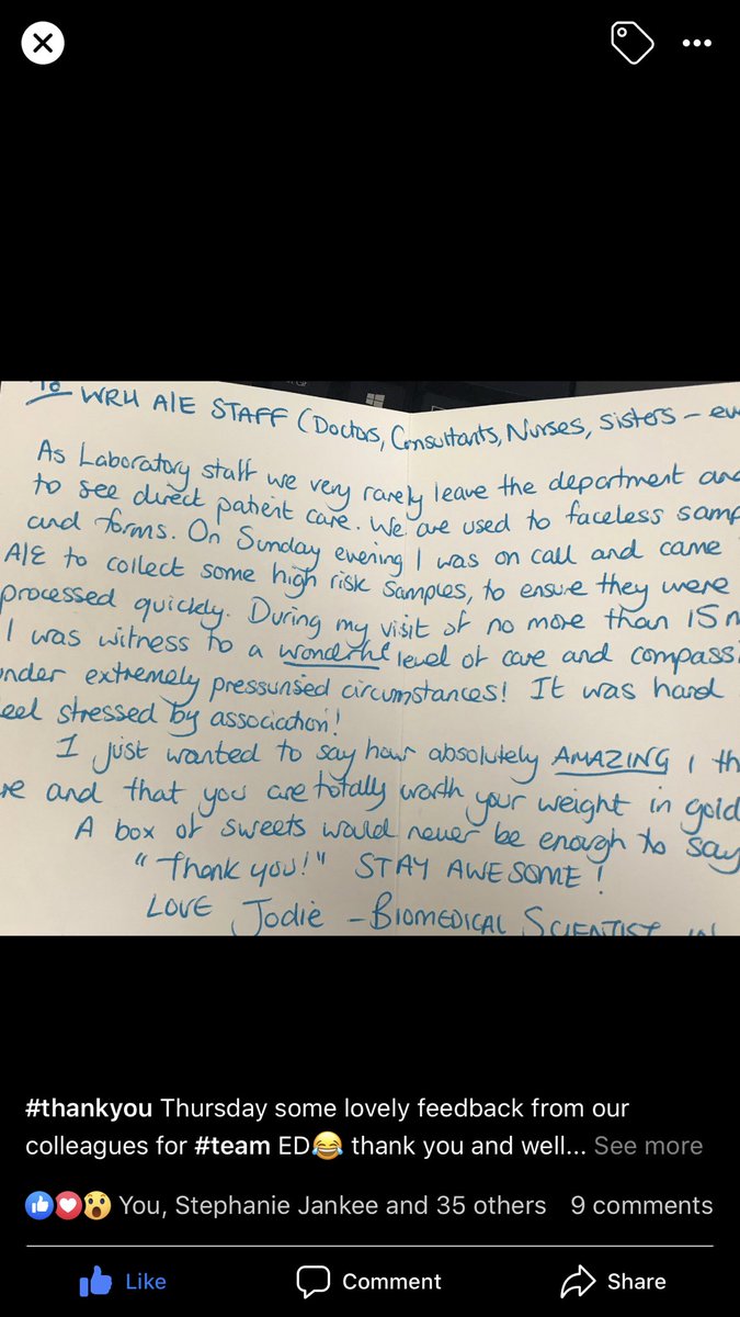 A little something from one of my team to the awesome @WorcsAcuteNHS A&E team! Well deserved #ThankYouThursday #worktogethercelebratetogether #4ward