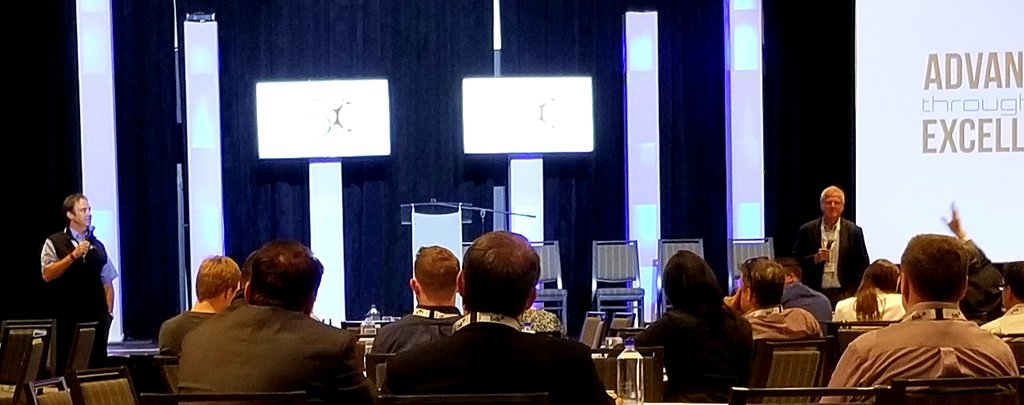 synergyscott's tweet photo. @EMCCanadaMFG final session for #ATE2019 #FutureofMFG @NGen_Canada CEO @JaysonMyers_ @EMCCanadaMFG President @jp_giroux discussing #FactoryoftheFuture #AdvancedManufacturing https://t.co/OPElgjmtHa