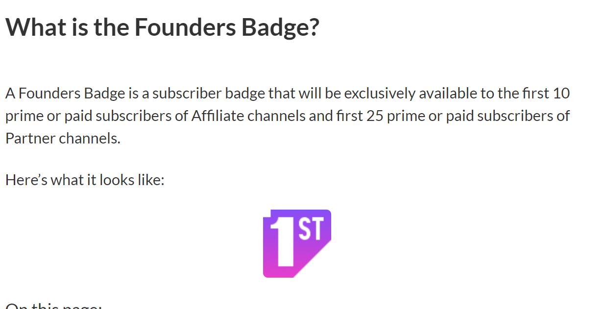 What is the Founders Badge