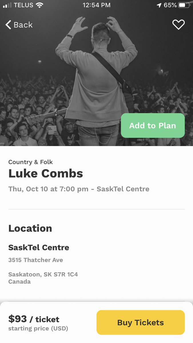 A few last minute tickets still available for #LukeCombs in #yxe tonight!  Check out the Krugo app - they’re moving fast!

#saskatoon #lastminutetickets