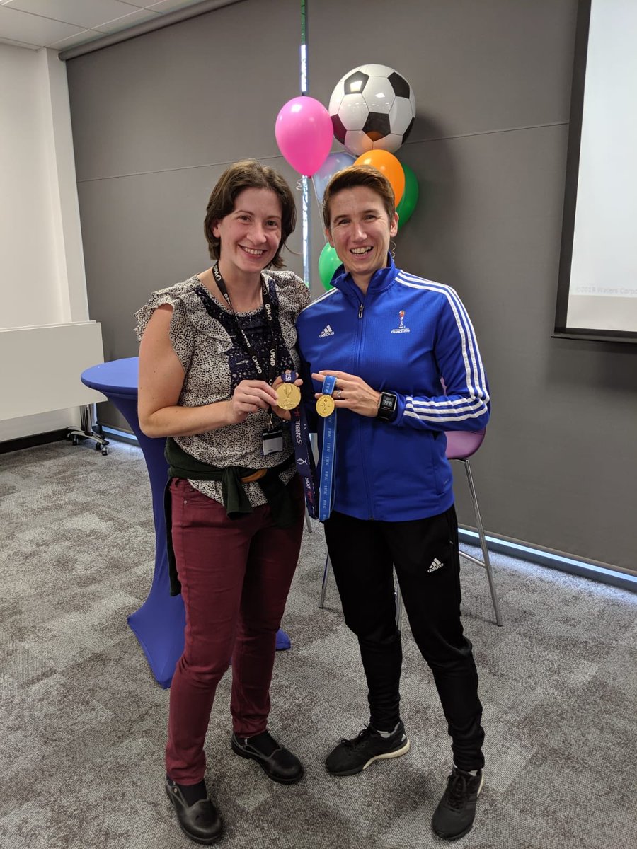 Got my hands on a WORLD CUP medal today!!! An honor to meet this great Wexford sportswoman @WatersCorp fingers crossed we will see her in more World Cups and the Olympics soon #michelleoneill #fifa #eufa