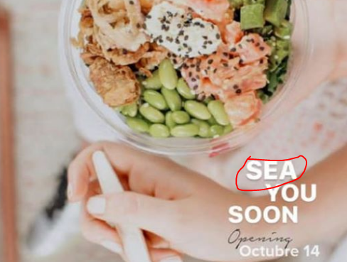 Sakutan's tweet image. Opine... ¿estrategia de Marketing o #EnglishFail? (Posible justificación: está en Cancún, pero no está cerca de la playa) #Temakita #Cancún