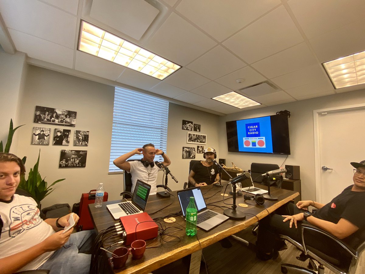 So fun having @loosetalksucks + <a href="/rayroa/">Ray Roa (left this hellscape, now on BlueSky)</a> in the <a href="/symphonicdist/">Symphonic Distribution</a> office for an upcoming <a href="/cigarcityradio/">Cigar City Radio</a>