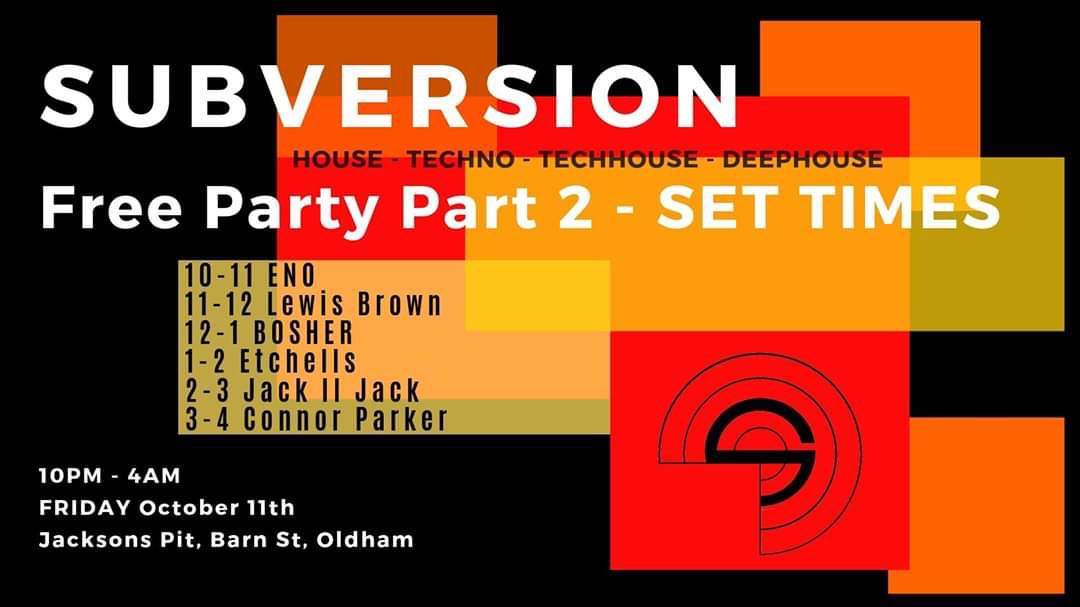 Tomorrow night in Oldham, set time 2-3am!