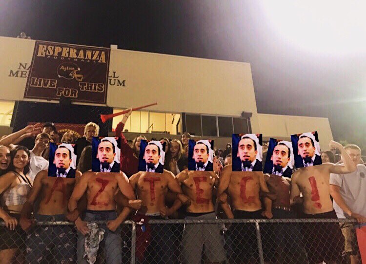 Esperanza Activities (@esperanzaaztec) on Twitter photo THE HUT!! is ready to go crazy tonight at the football game (7pm Shapell Stadium) Let’s Go Aztecs! <a href="/MAlvarez02/">Manny Alvarez</a> #ocvfans THE HUT!! is ready to go crazy tonight at the football game (7pm Shapell Stadium) Let’s Go Aztecs! <a href="/MAlvarez02/">Manny Alvarez</a> #ocvfans