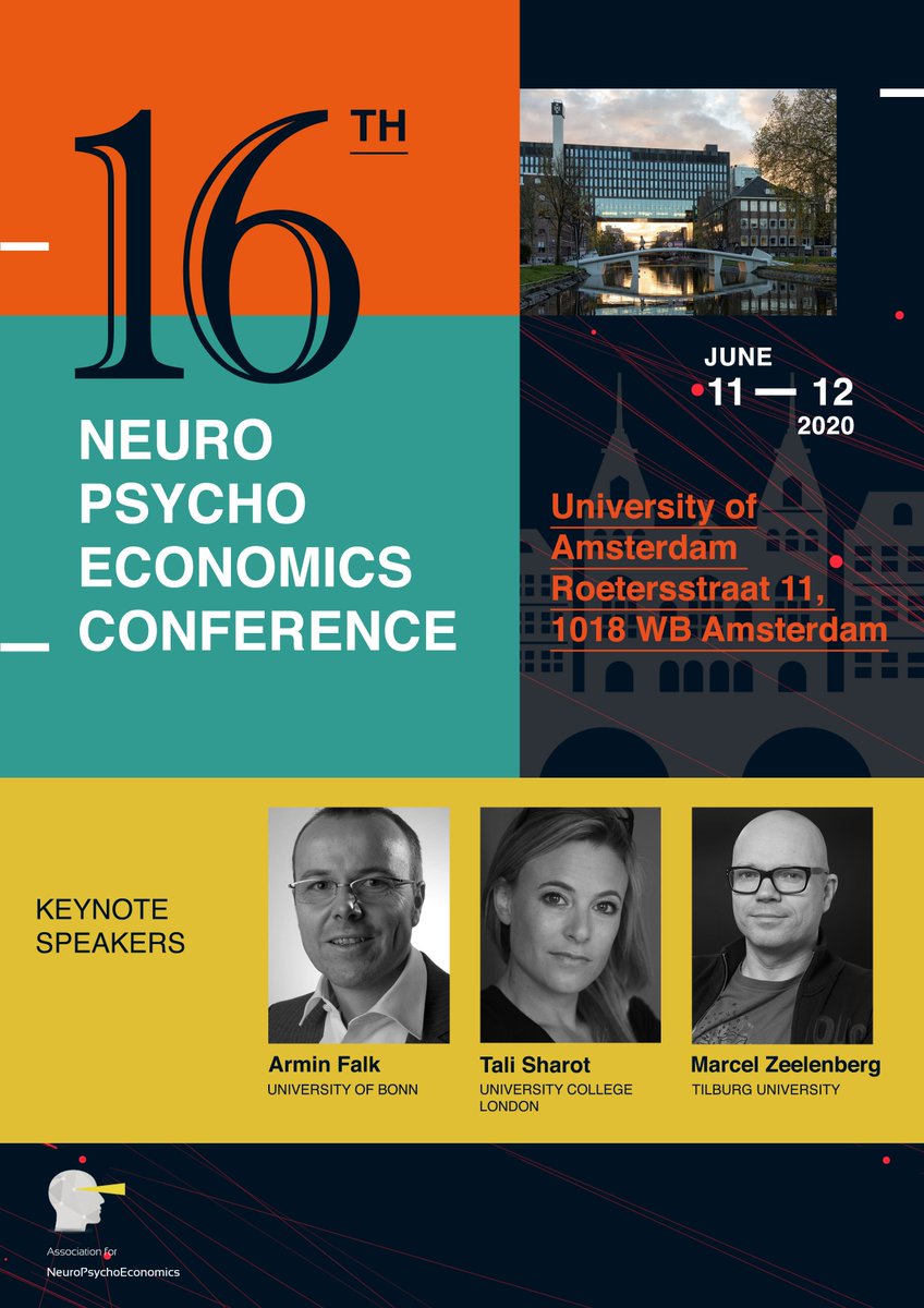 16th NeuroPsychoEconomics Conference June 11-12, 2020 in Amsterdam - Register Today! neuropsychoeconomics.org/conference/
#Neuroeconomics