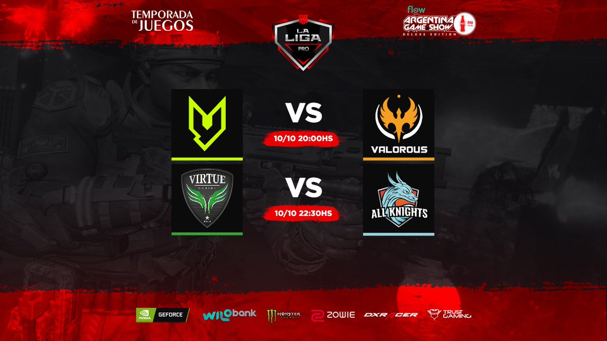 TemporadaJuegos's tweet photo. #LaLigaCOD Fecha 7 ¡SE DEFINE!
ULTIMA FECHA, Últimos 2 Encuentros! HOY con los talentos de @Thr3sholdLAG y @sachor traemos:
20:00hs @IvyaertES VS @Valorousteam
22:30hs @VrT_Gaming VS @allknights_la
Por https://t.co/7kuxs2MKAI
@ArGameShow @CocaColaForMeAr @CableFibertel https://t.co/yN4p9asa7m
