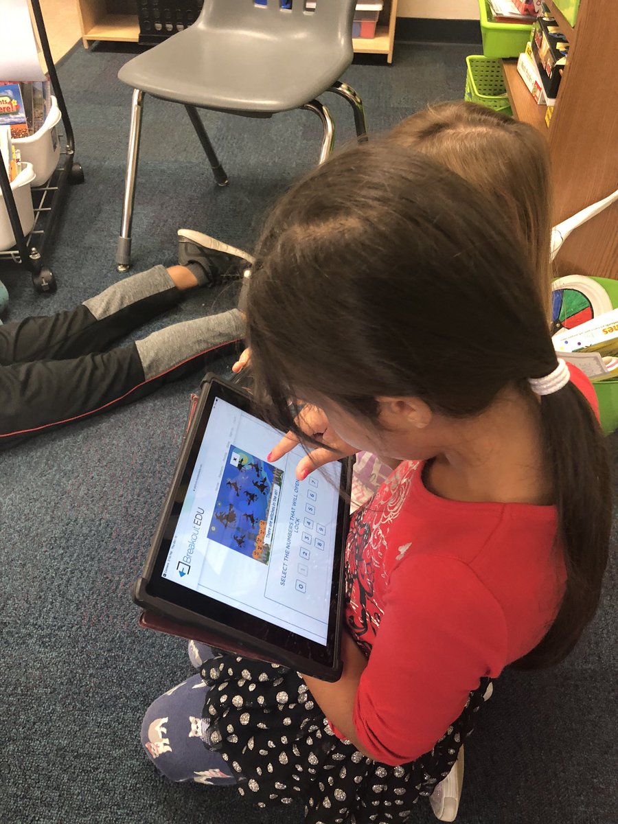 Mrs. Anderson’s first grade class practiced critical thinking and problem solving skills collaborating on a digital breakout! #e3cg #cgi3