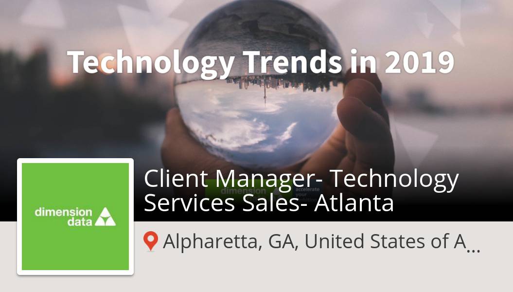 pvdal's tweet photo. Check out this #job: Client Manager- Technology #Services #Sales Atlanta at #DimensionData in Alpharetta, GA, United States of Amer... https://t.co/XzSouddpc5 https://t.co/zJZFTY4Ow9