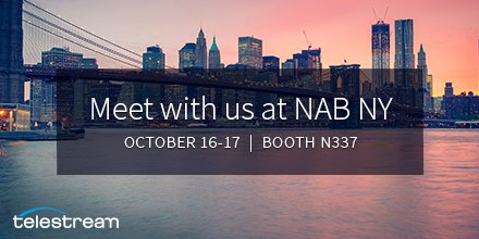 MrsHappy101's tweet photo. NAB NY is right around the corner. Get the latest in video test &amp; delivery from the experts at Telestream! Schedule a meeting now to hear about HDR, IP, IMF, Cloud Deployments and much more! Register with code NY4455 to get your free pass. https://t.co/vRTPaW1Jid https://t.co/q6lqltJpwh