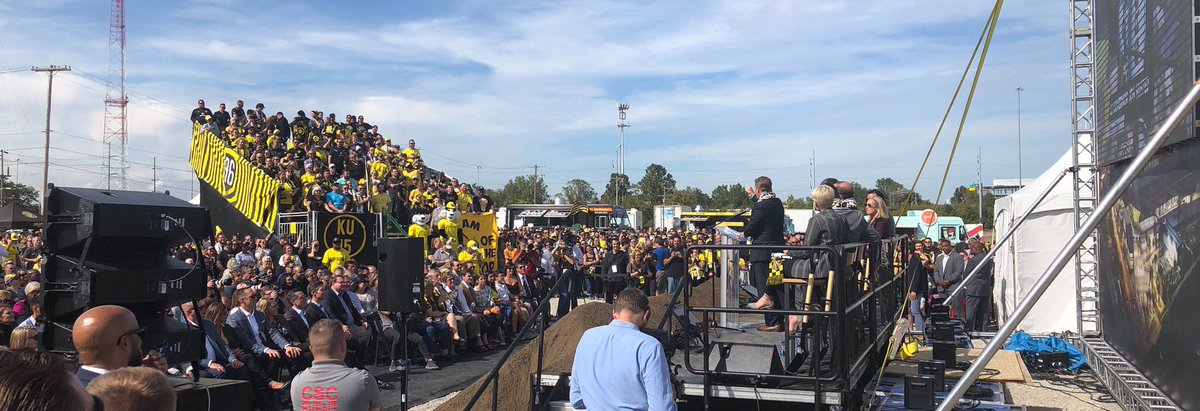 SenJonHusted's tweet photo. Lt. Governor @JonHusted helped break ground today on the new @ColumbusCrewSC stadium in downtown Columbus. He spoke about @GovMikeDeWine’s work to help keep the team in #Ohio. #SavedTheCrew #GloryToColumbus #614Ever https://t.co/NrXXqKrziq