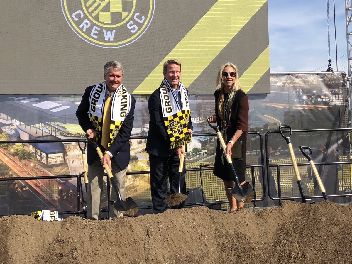 SenJonHusted's tweet photo. Lt. Governor @JonHusted helped break ground today on the new @ColumbusCrewSC stadium in downtown Columbus. He spoke about @GovMikeDeWine’s work to help keep the team in #Ohio. #SavedTheCrew #GloryToColumbus #614Ever https://t.co/NrXXqKrziq