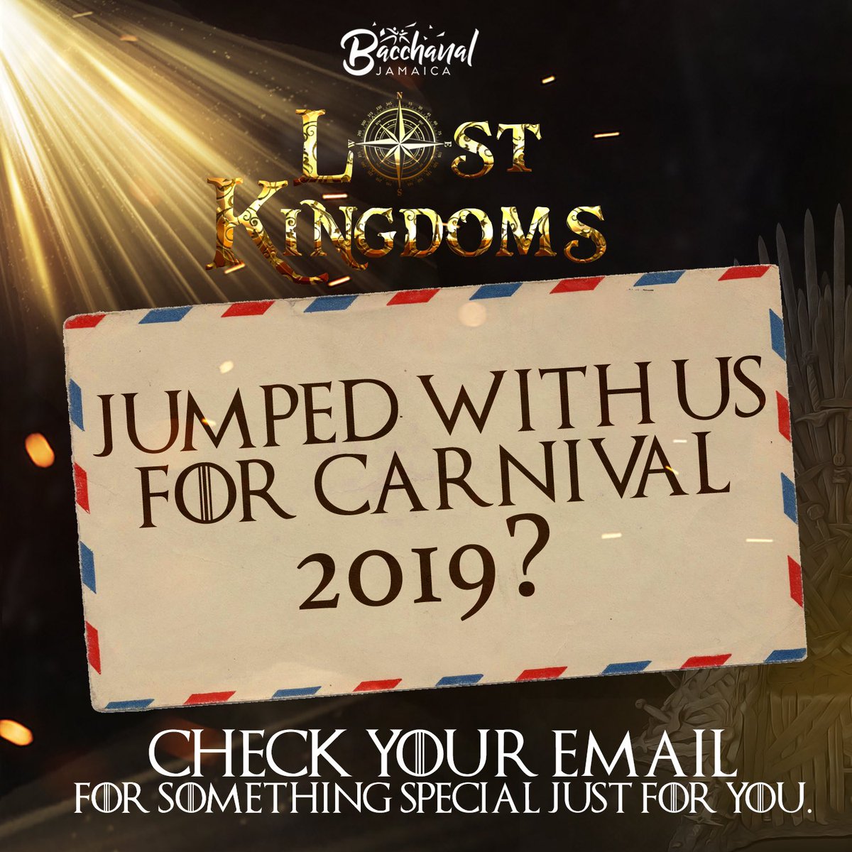 BacchanalJA's tweet photo. 🗣Calling all Bacchanal 2019 Revellers!
.
Jumped with us for Carnival 2019? 🎉🤸♂ Check your email for something special just for you 👀
.
#bacchanalja #bacchanaljamaica #20YearsofBacchanal https://t.co/KuDtgP0CgR