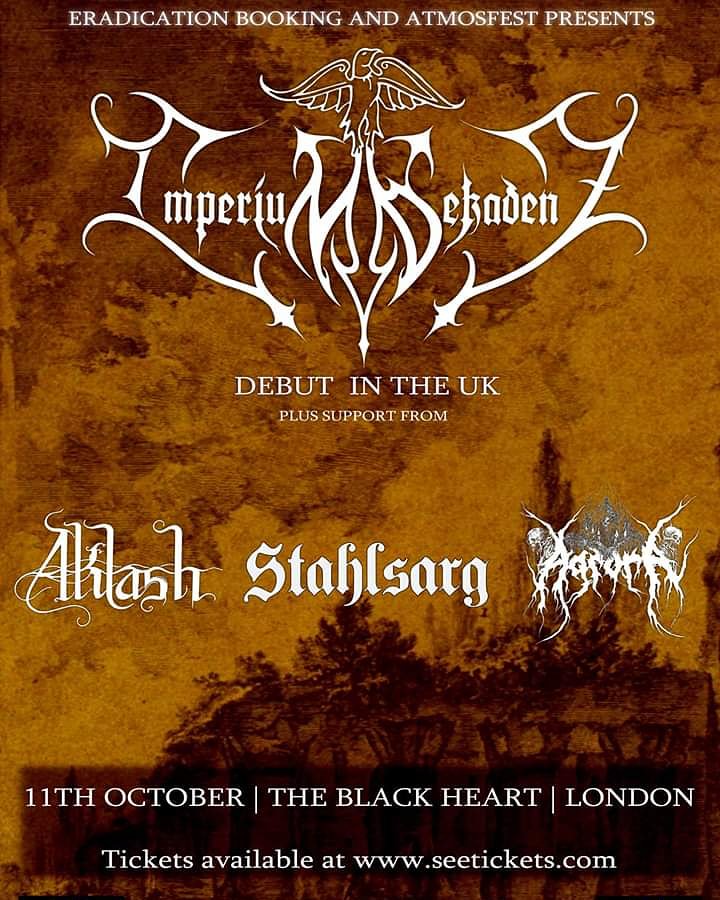 Tomorrow night in London at The Black Heart supporting Imperium Dekadenz #britishblackmetal #germanblackmetal #supporttheunderground #blackmetalgig #stahlsargband